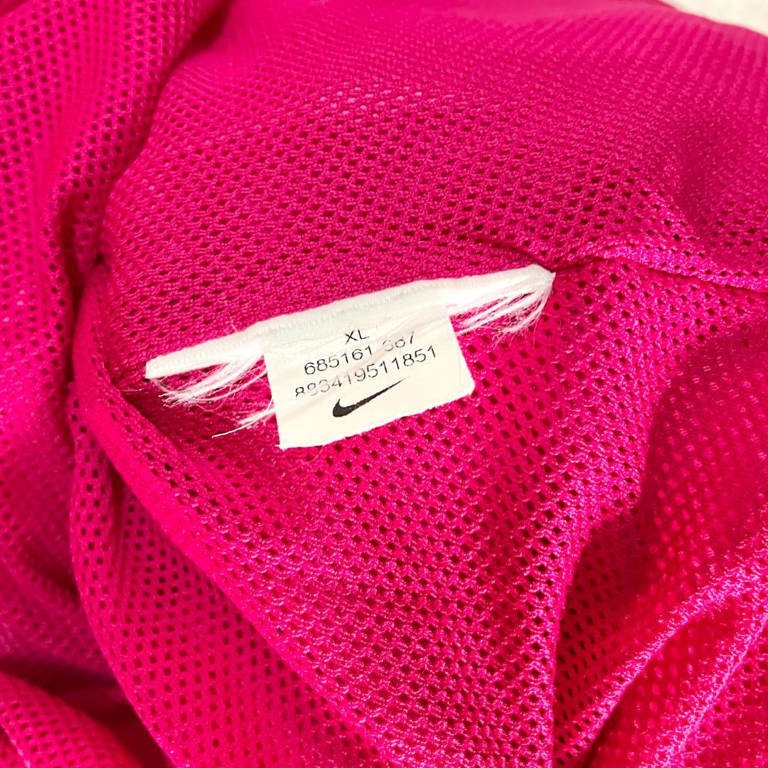 NIKE　ウィンドブレーカー　長袖　ピンク　総柄　ジップアップ　メッシュ