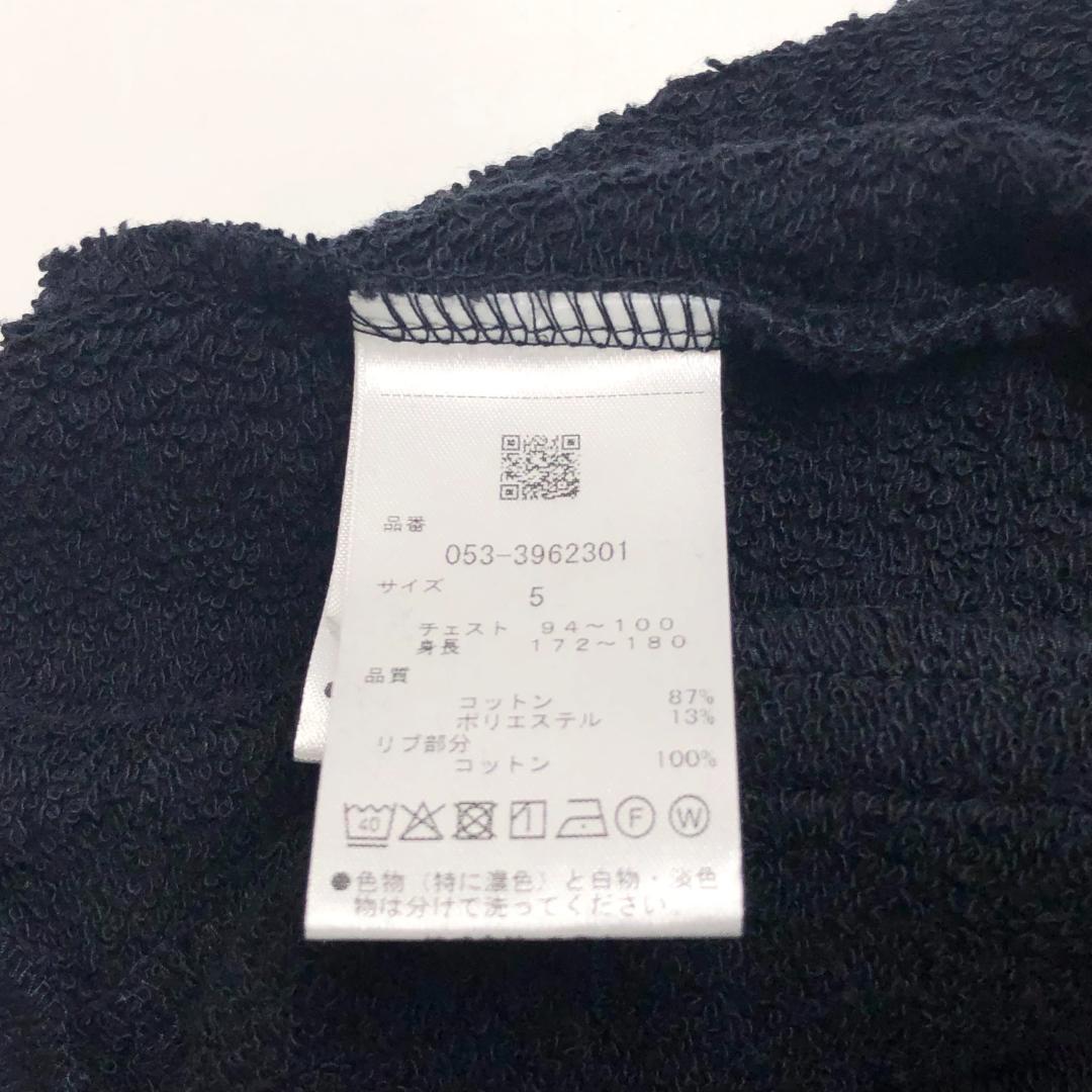 ○★新品未使用　PEARLY GATES　裏毛フルジップパーカー　5　ネイビー
