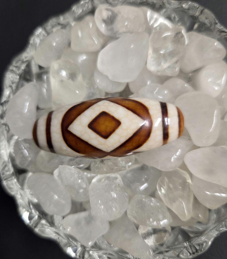 929　天珠　上肯　金剛虎牙三眼天珠　　貴重　珍品　dzibeads！