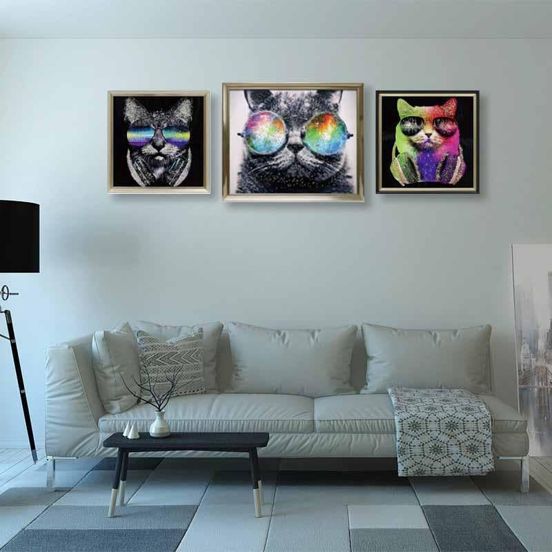 アートフレーム ファンキーキャット/猫 カッツェ 絵画 クリスタルピクチャー