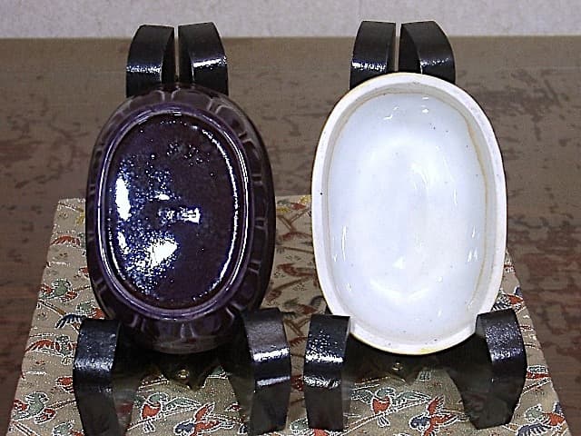 京焼・清水焼　三浦竹泉（初代）作　大獅子　交趾香合　箱合　無傷　保証。