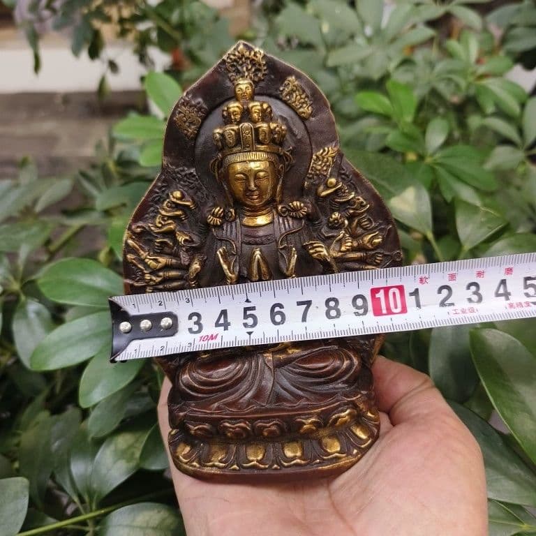 銅器 仏像 千手観音菩薩 鎮宅 辟邪 開運風水 招財 置物 工芸品