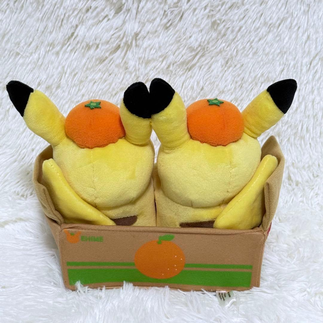 【✨️タグ付美品】ポケモンストア 愛媛 ペアピカチュウ えひめみかん ぬいぐるみ