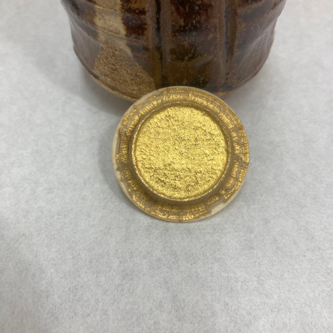 茶器　古美濃　耳付長茶入　老松ト号　妙玄斎書付　加藤光右衛門　共箱　S226MT