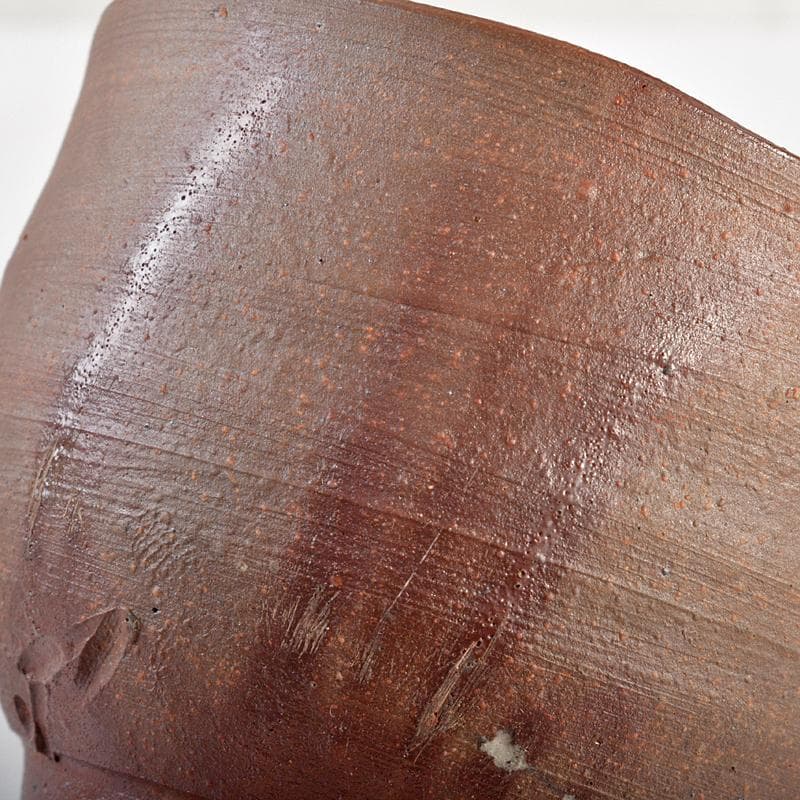 備前焼　人間国宝　藤原雄作　ぐい呑　共布共箱　V　R7001