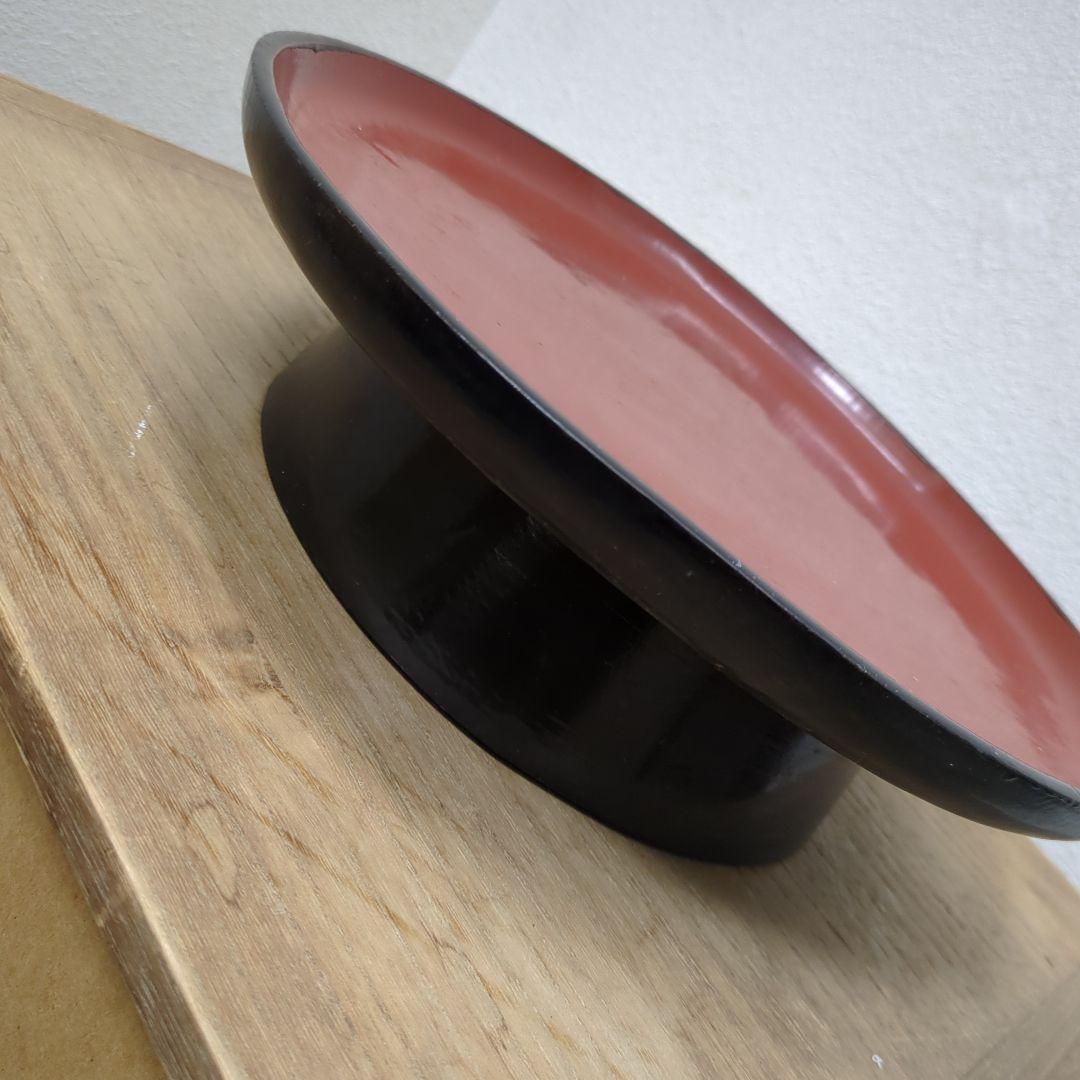 骨董　くりぬき盆　たかつき　台　木製　漆器　民芸　古道具　丸盆