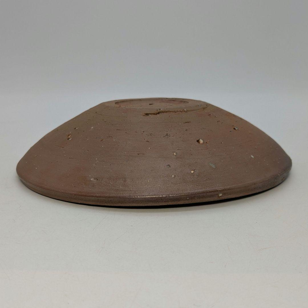 人間国宝 藤原雄 備前焼 緋襷中皿 共箱 和食器 菓子器 菓子鉢 菓子皿 皿鉢