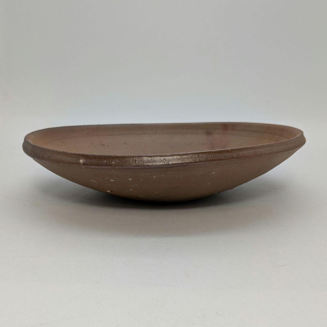 人間国宝 藤原雄 備前焼 緋襷中皿 共箱 和食器 菓子器 菓子鉢 菓子皿 皿鉢