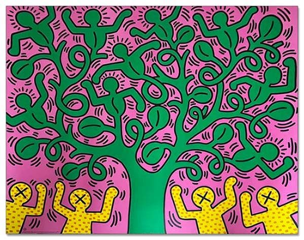 額装品/Tree of Life 1985 キース ヘリング/アートポスター
