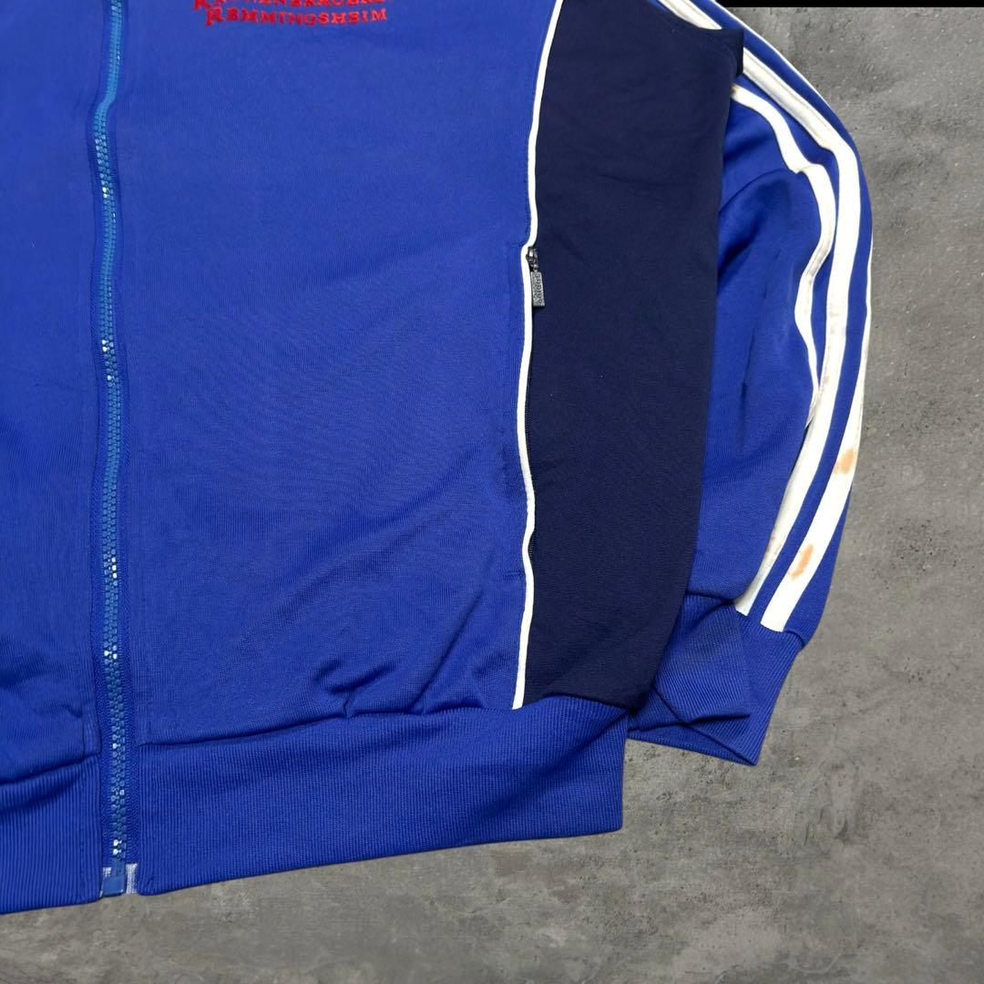 希少 90s アディダス トラックジャケット ドイツ 企業物 青 L ユーロ古着
