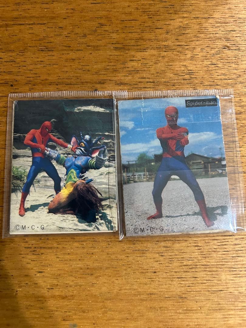 ミニカード スパイダーマン 東映 30 スパイダーマン 当時物　4枚まとめ売り