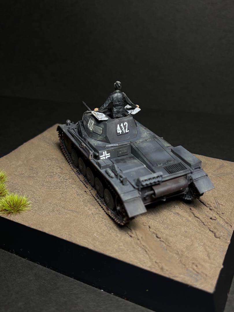 作品No27 ジオラマ1/48 ドイツ陸軍 II号戦車 フランス戦線 完成品