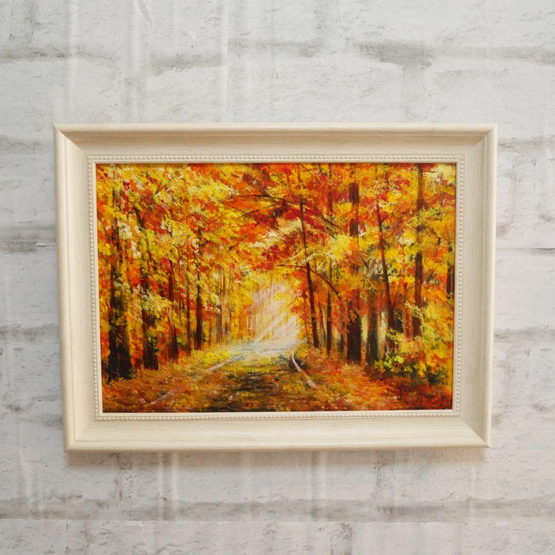 油絵 油彩 油彩画 絵 絵画【銀杏並木】