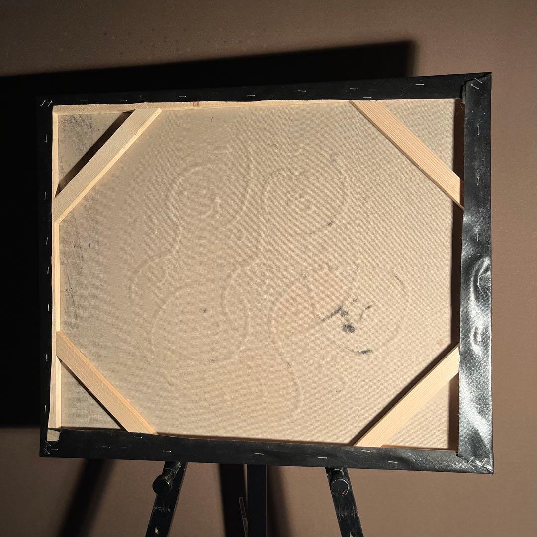 手描き油絵 抽象画 無題 額付 肉筆絵画 インテリア 油彩画