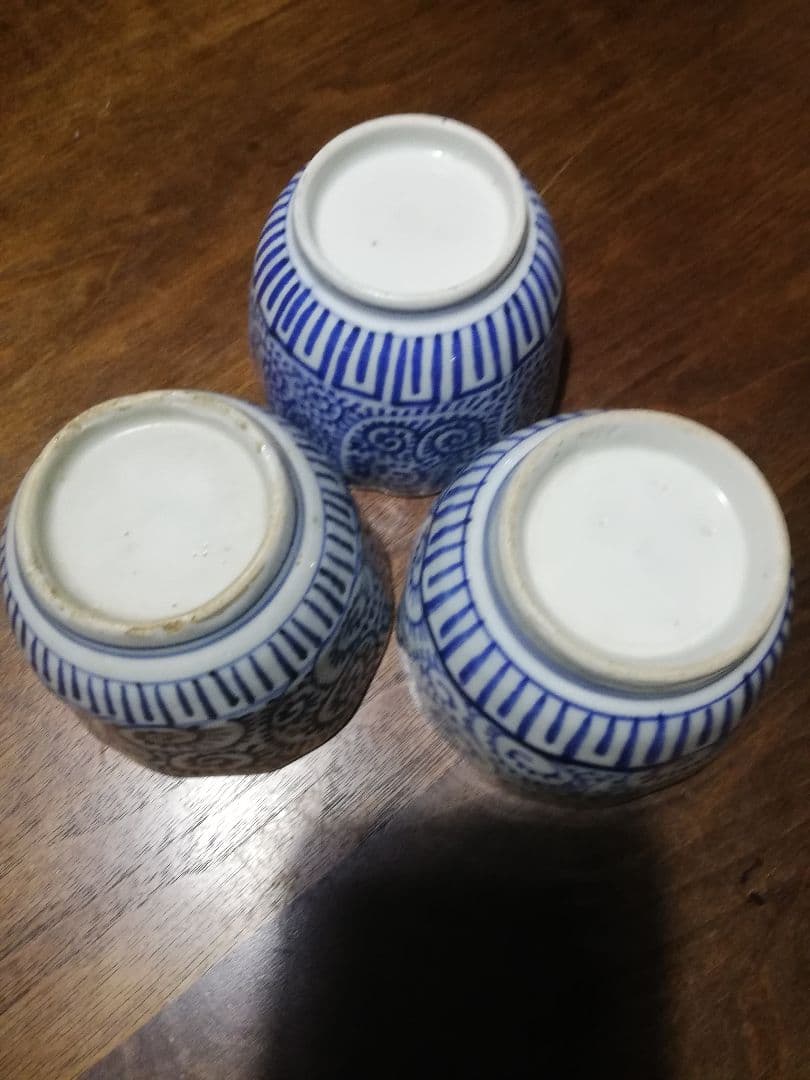 (幕末)古伊万里蛸唐草蕎麦猪口三客