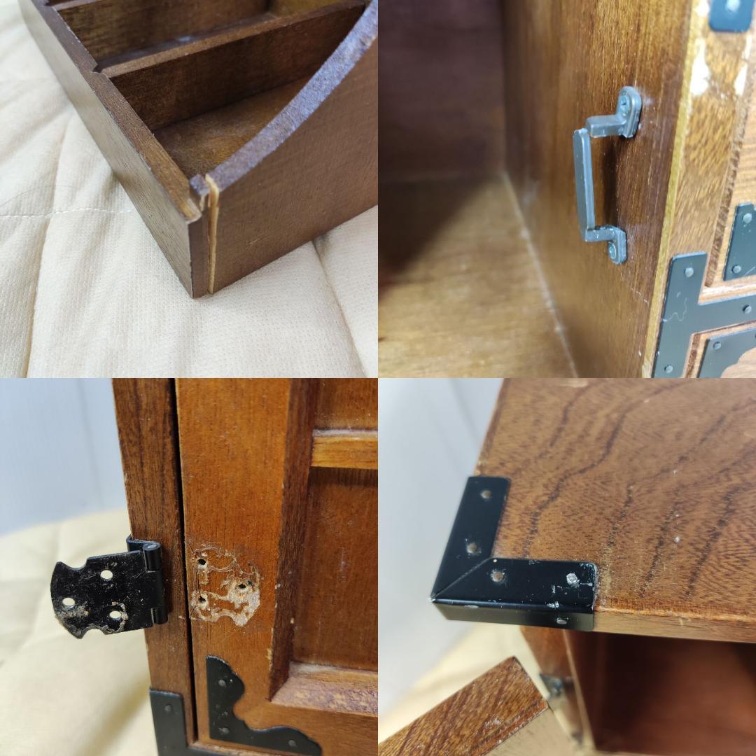 希少 鍵付き　箪笥 裁縫箱 木箱 からくり 隠し有り 古道具 和ダンス レトロ