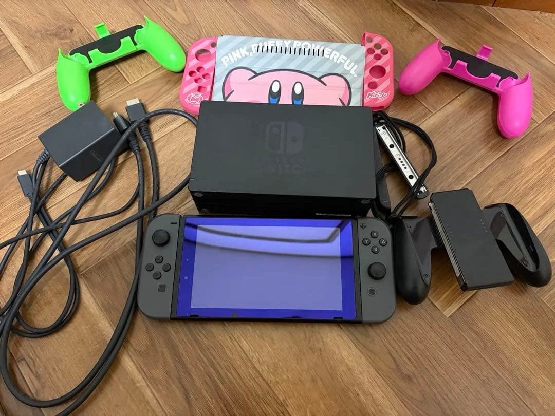 Nintendo Switch 本体 グレー　カラフルコントローラー付き