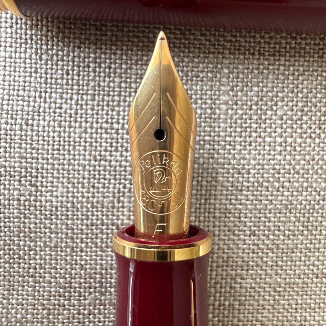 Pelikanペリカン 万年筆 旧型 18C-750 バーガンディ　吸入式