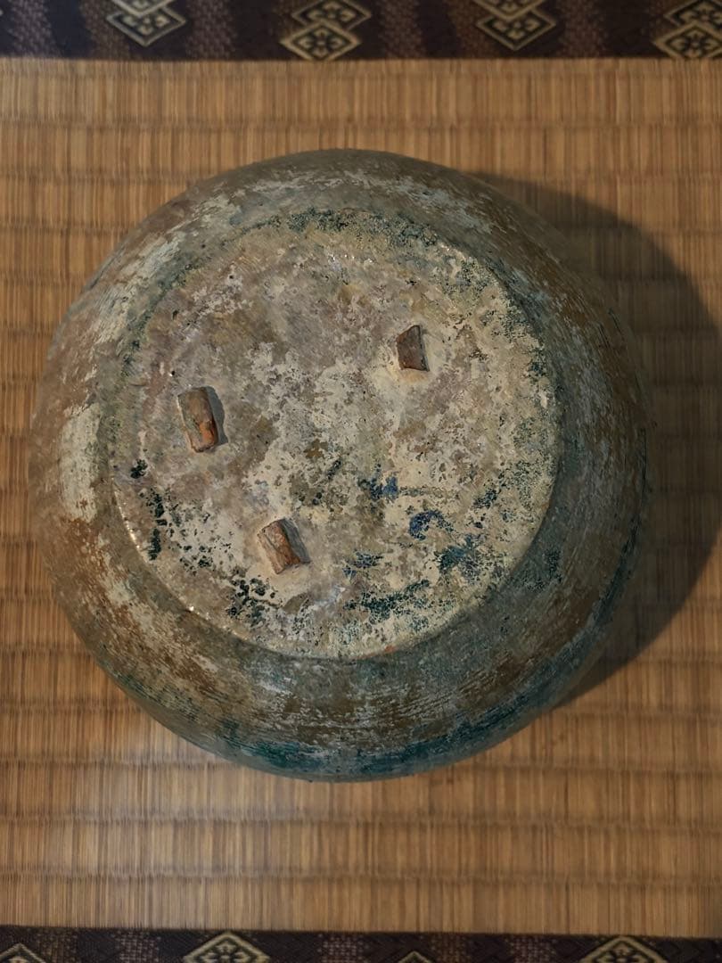 骨董　緑釉壺　古代出土品　漢時代　中国美術　古美術