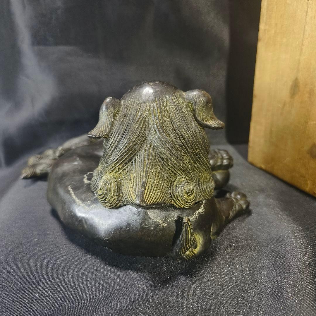 中国古美術 古銅宣徳香炉 臥獅炉 時代物 香道骨董 コレクター放出美品 茶道具