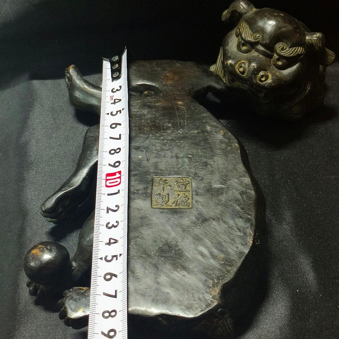 中国古美術 古銅宣徳香炉 臥獅炉 時代物 香道骨董 コレクター放出美品 茶道具