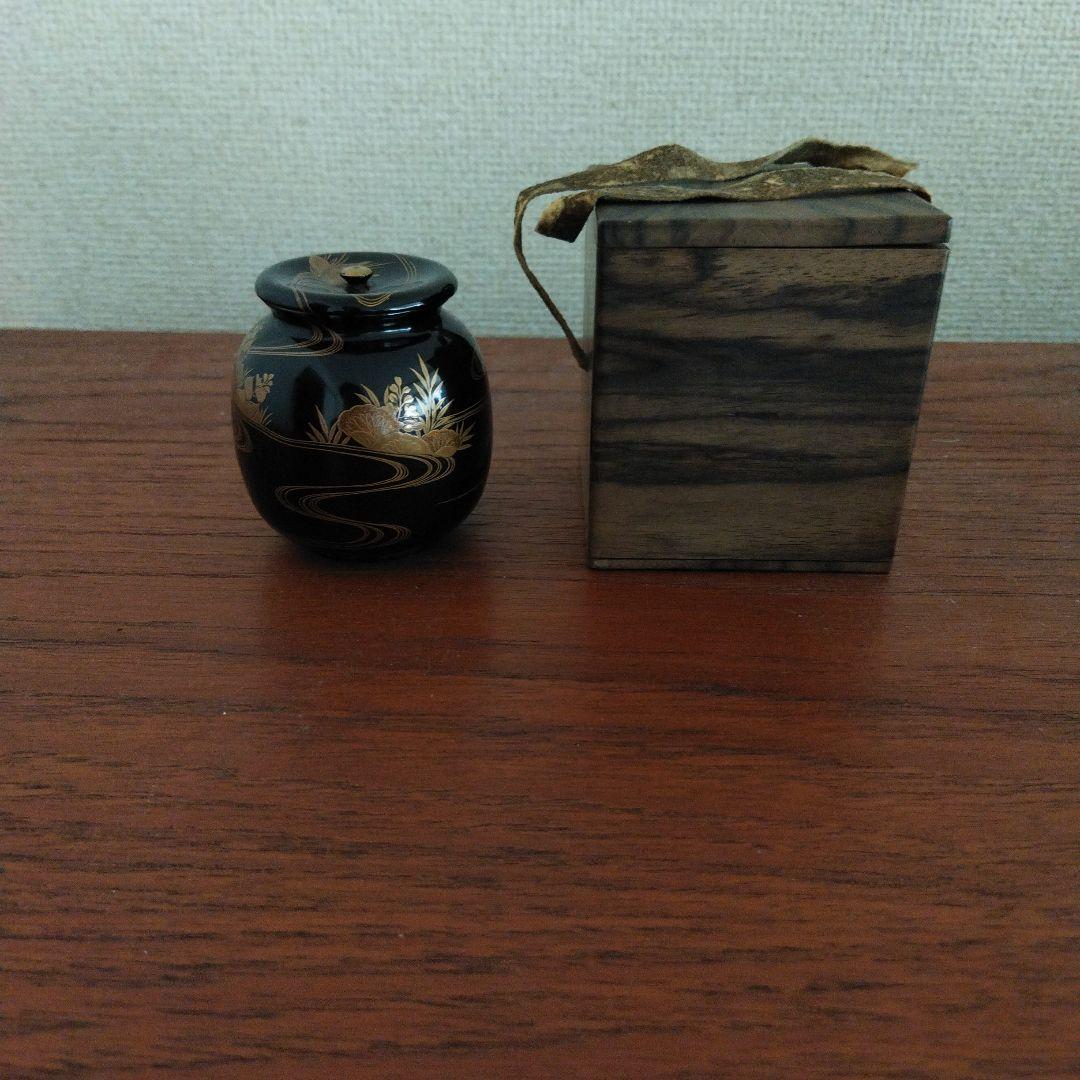 漆　芯切　茶入　黒柿　江戸 (唐津、李朝、丹波、古伊万里)