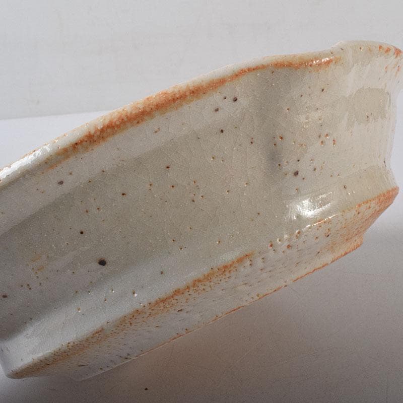 志野焼　加藤光右衛門作　菓子鉢　共箱　C　8089