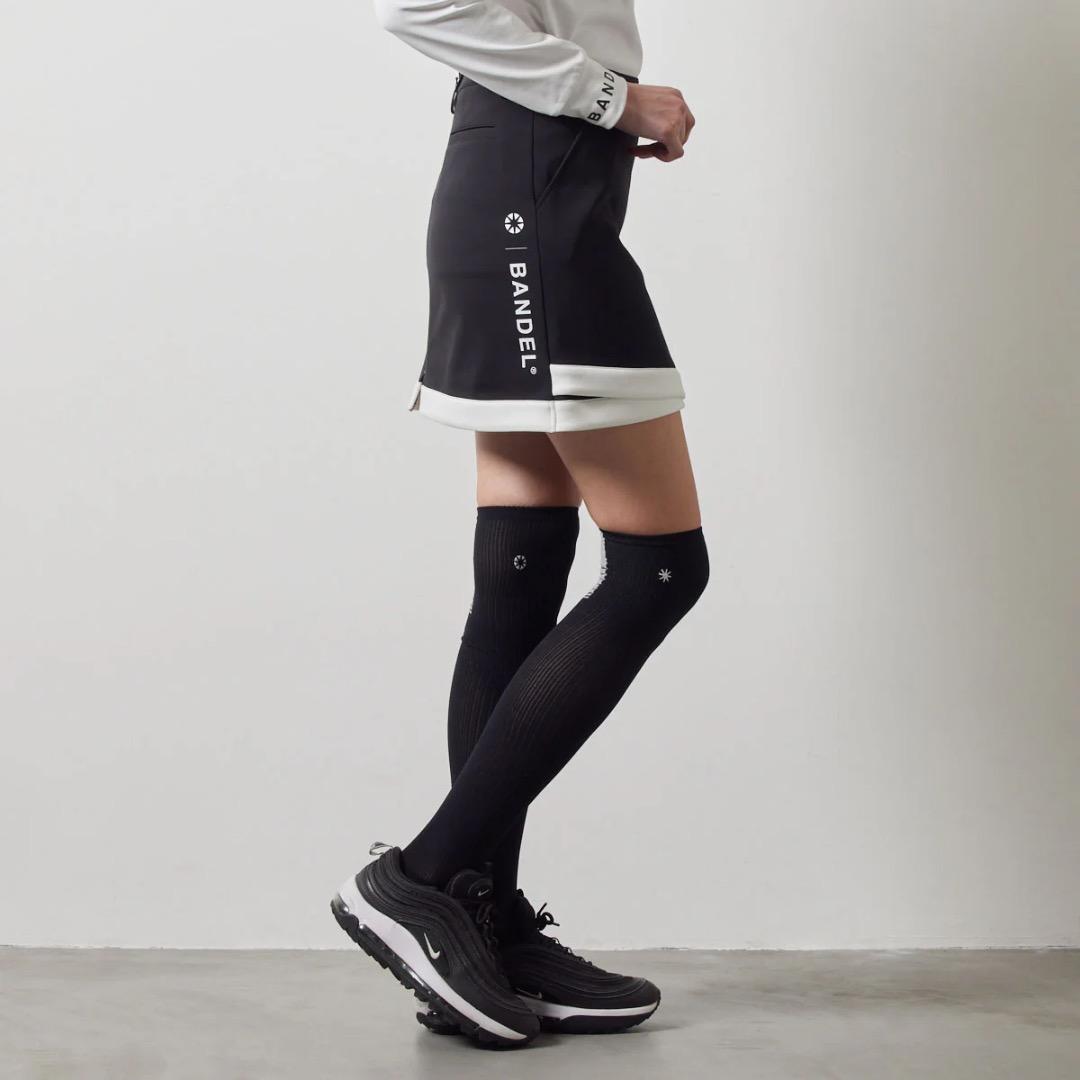 BANDL PIPING HEM SKIRT 黒/白