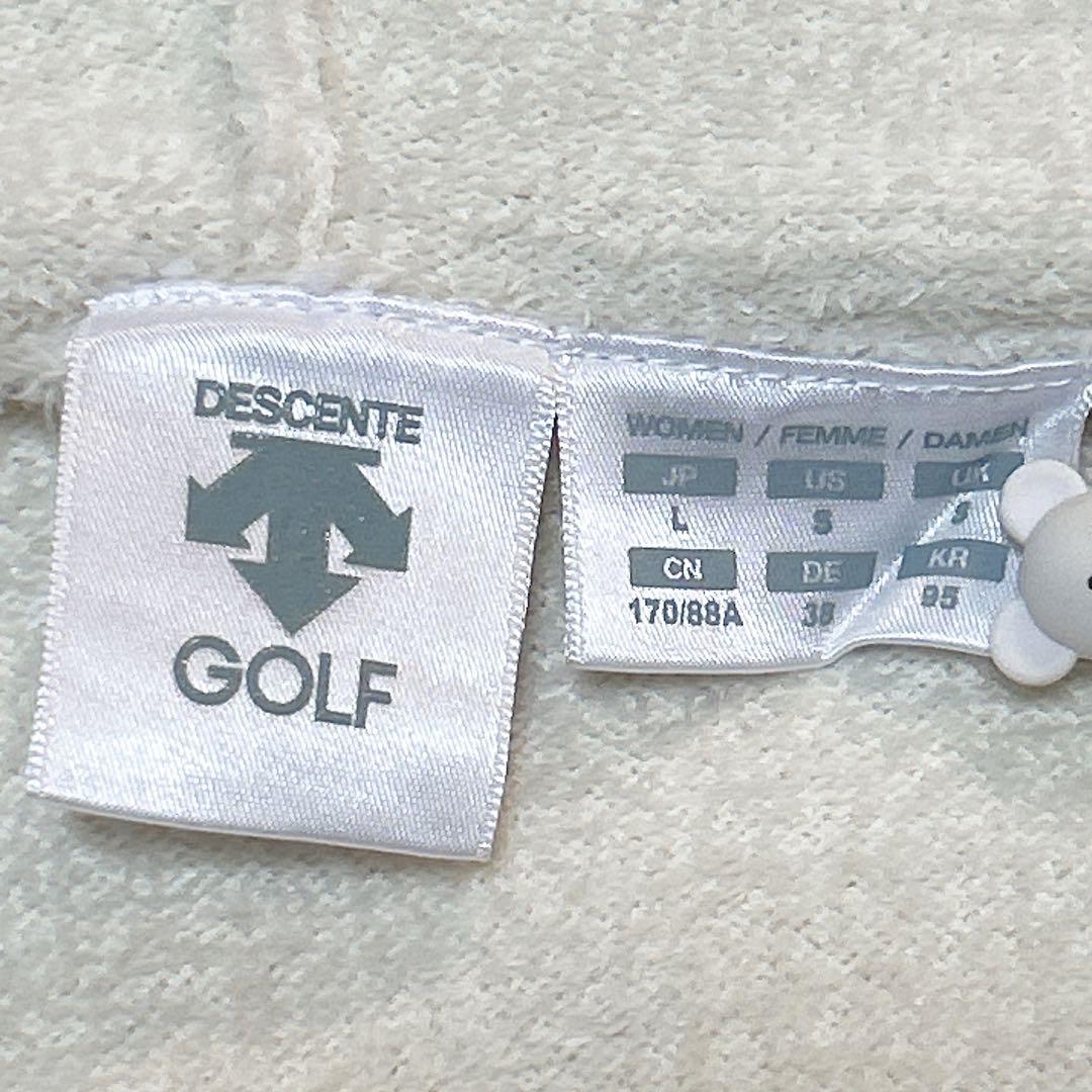 美品 DESCENTEGOLF デサントゴルフ ジップロゴ モールニットパーカー