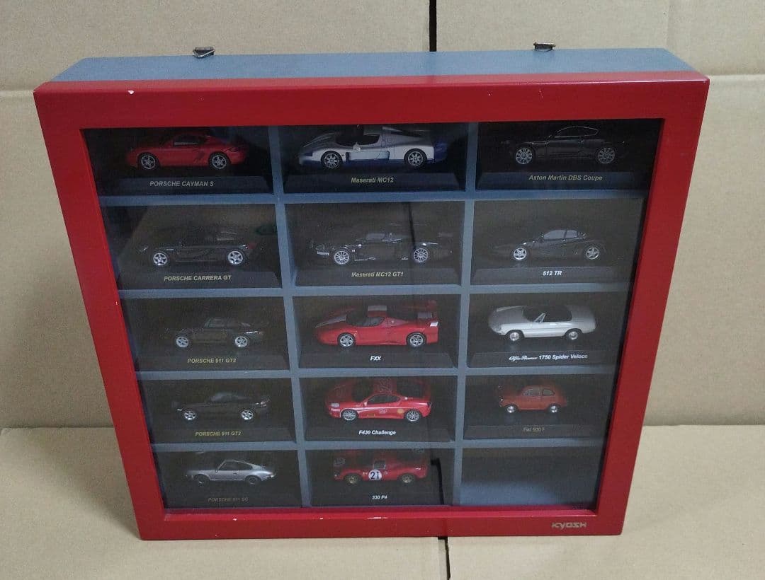 京商 木製ディスプレイケース 2個 ミニカー14台 まとめ売り