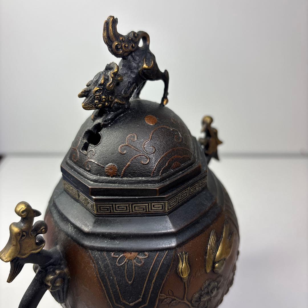 高岡銅器 大峰作 香炉 香立 金銀銅