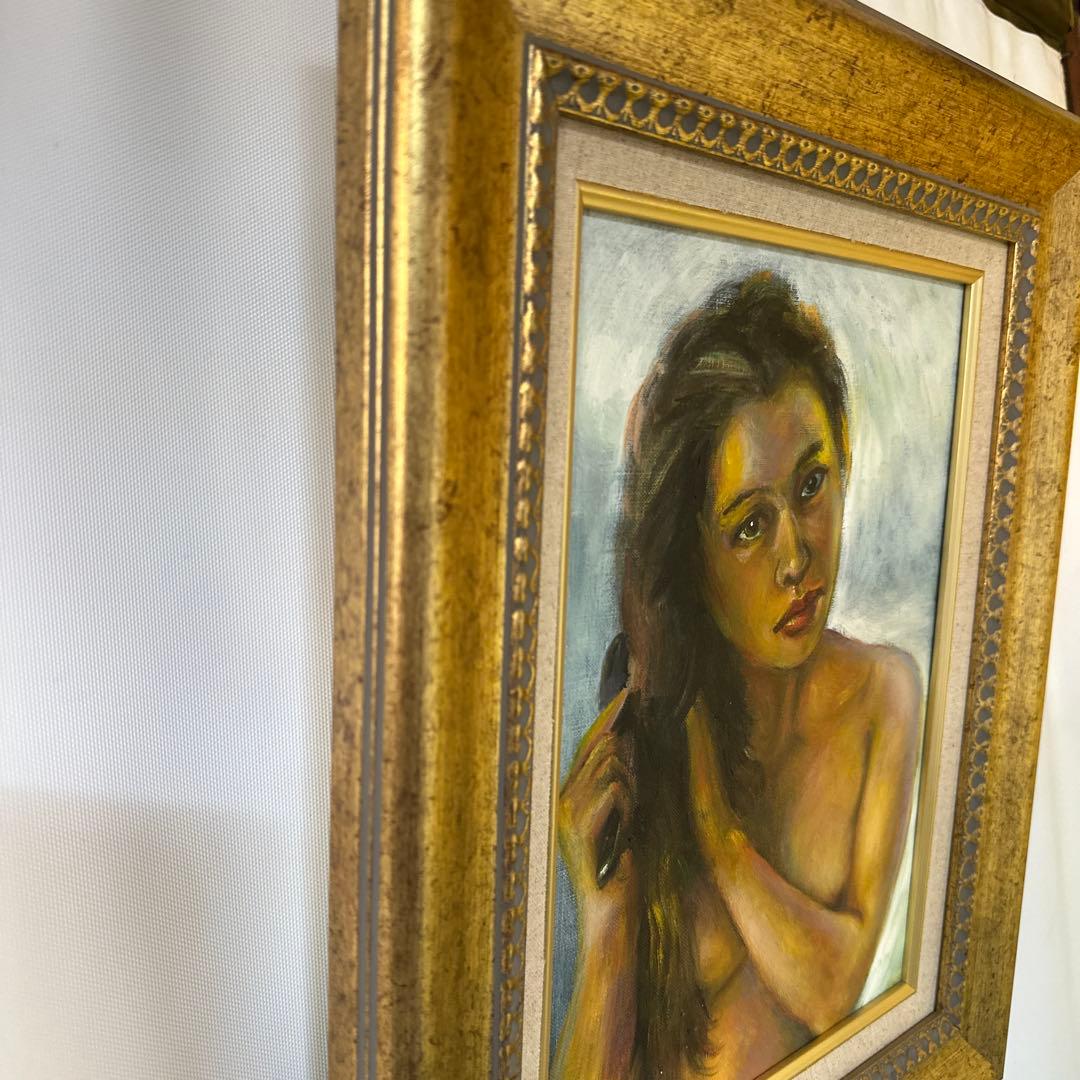 裸婦画　女性　肉筆　油彩　絵画　美術品　インテリア　人物画