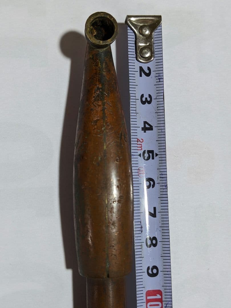 ♦明治時代 時代物 喧嘩煙管 蝙蝠 七福神 布袋図 片切彫り骨董品 喫煙具