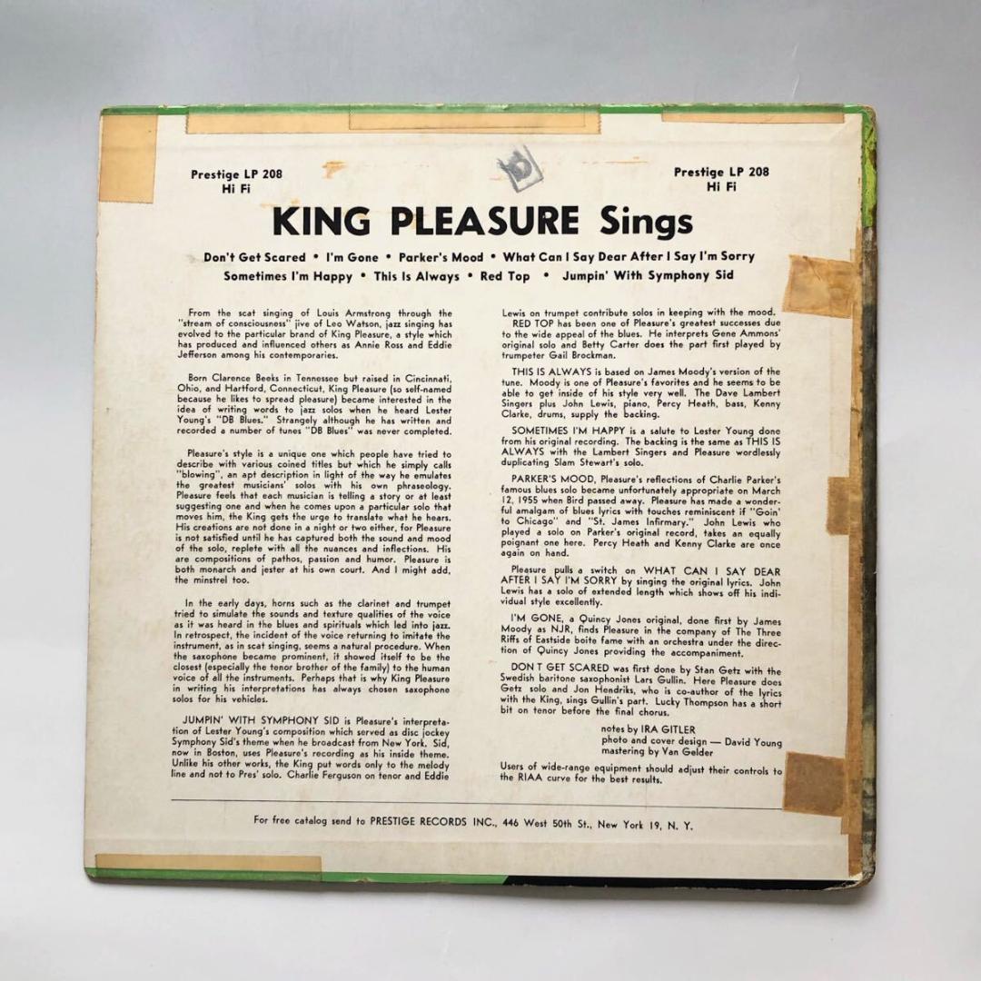 #3682【希少名盤】King Pleasure Sings ジャズ 10インチ