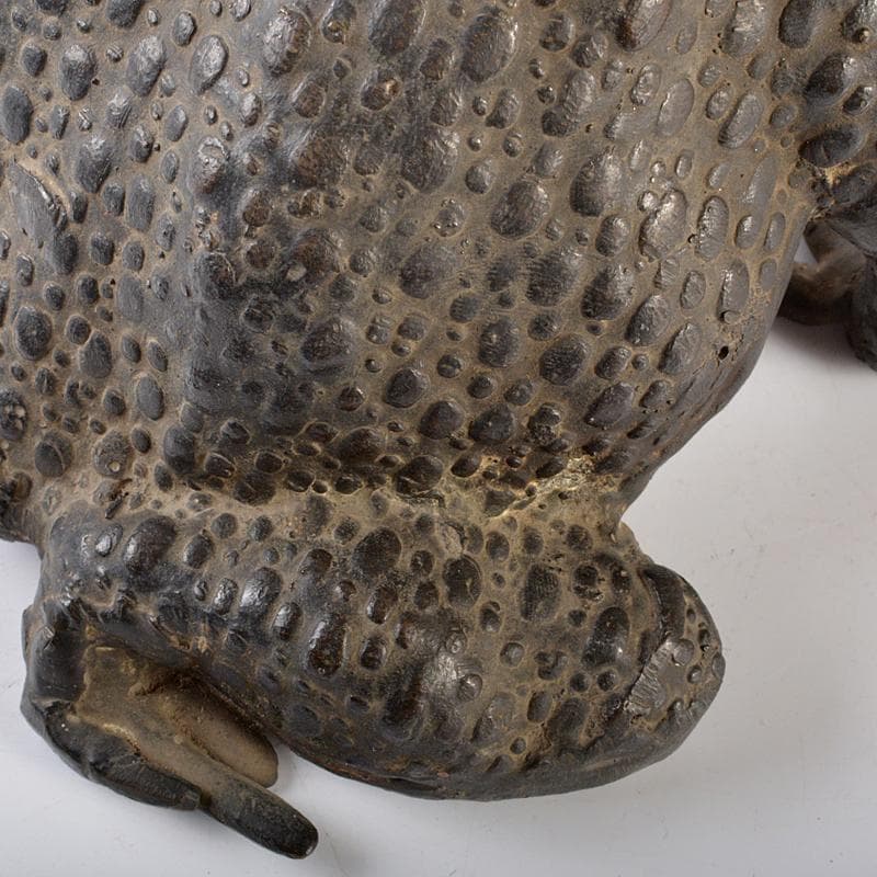 中国　古銅宣徳銅　蛙　置物　約1.9㎏　F　R6555