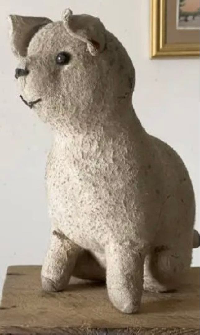 フランス 1900-20s 犬 ぬいぐるみ 木毛 グラスアイ 骨董 アンティーク