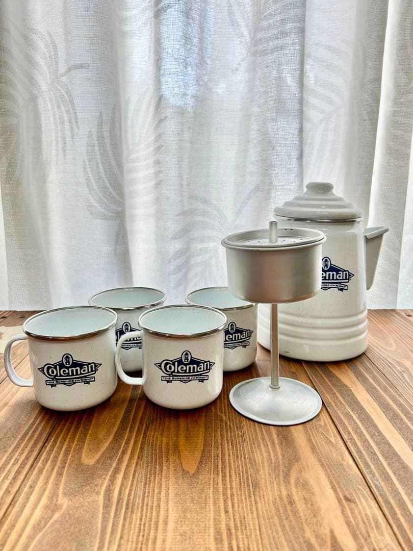 値下げ‼️ 【限定品】Coleman ヴィンテージパーコレーター&マグカップセット