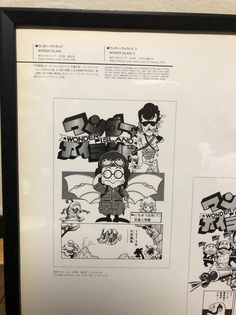 鳥山明　少年ジャンプ　デビュー作品　ワンダー・アイランド　イラスト　30cm