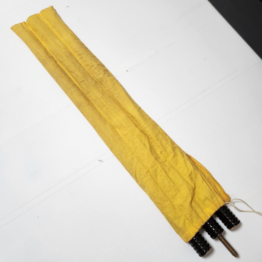 旗棒・旗用トランク・三脚　セット　黒塗千段巻棒・金ネジ式　中古品