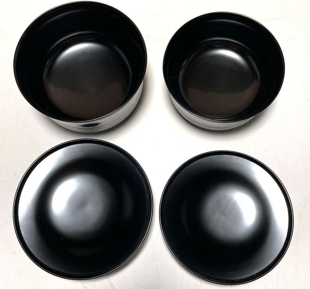 蒔絵師　田中煌又造　真塗四つ椀　５客　煌又（幸衍) 作者共箱　茶事　初釜