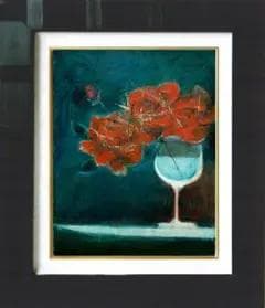 油絵 菅家令子 絵 絵画 インテリア F4-070302 花 ばら