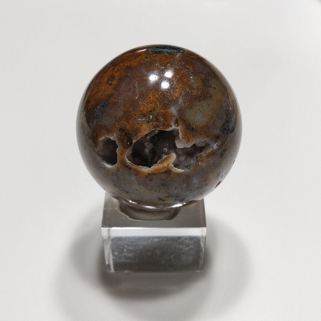 パワーストーン　天然石　穴開きジャスパー　直径4.5cm　139g　No.377
