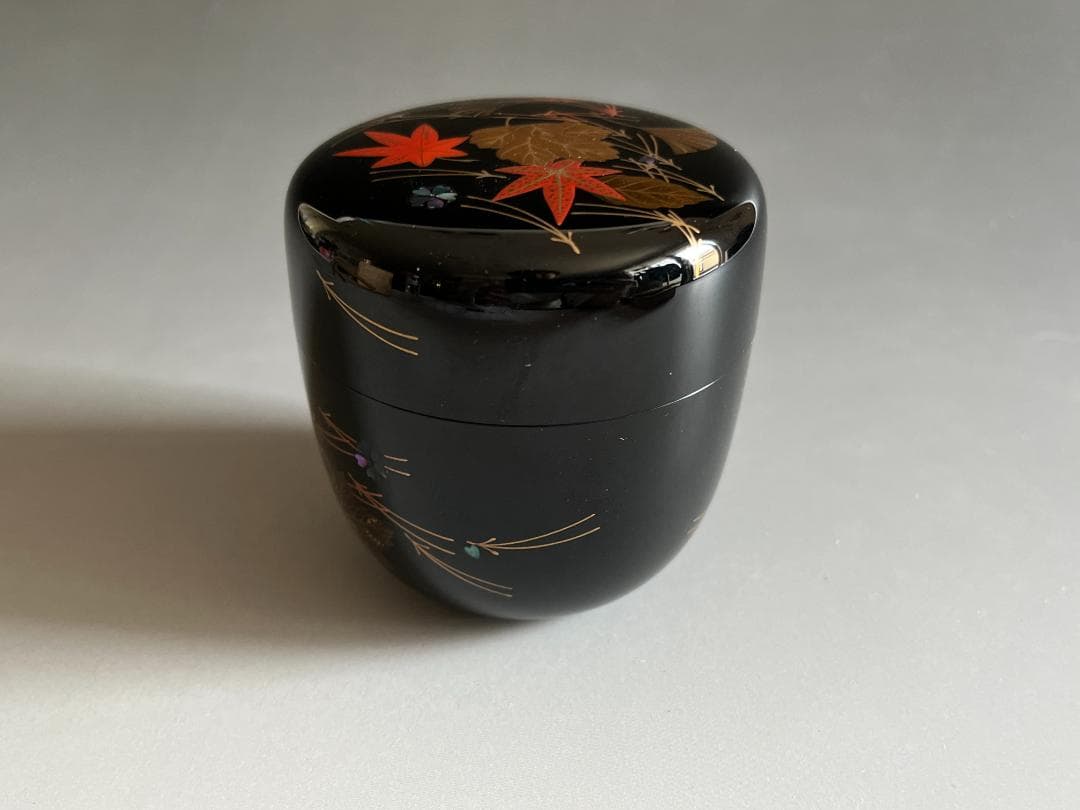 青森絋一　輪島塗　吹寄蒔絵　大棗　茶道具　薄茶器