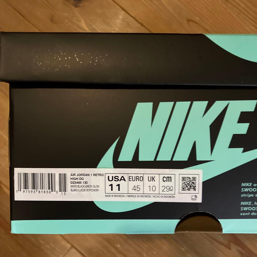 シューズ(男性用) AIR JORDAN 1 RETRO HI OG GREEN GLOW 29.0