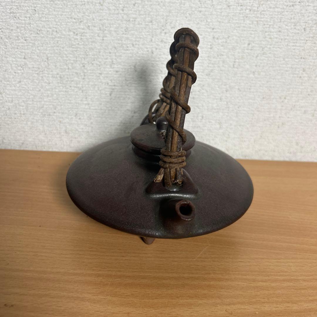 自宅保管品　黒薩摩の銚子　急須　 銘　柿