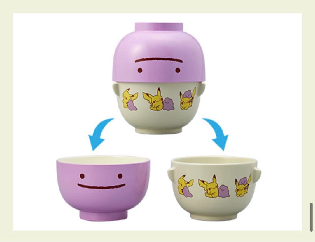 【レア】汁椀・茶碗セット　へんしん！メタモン