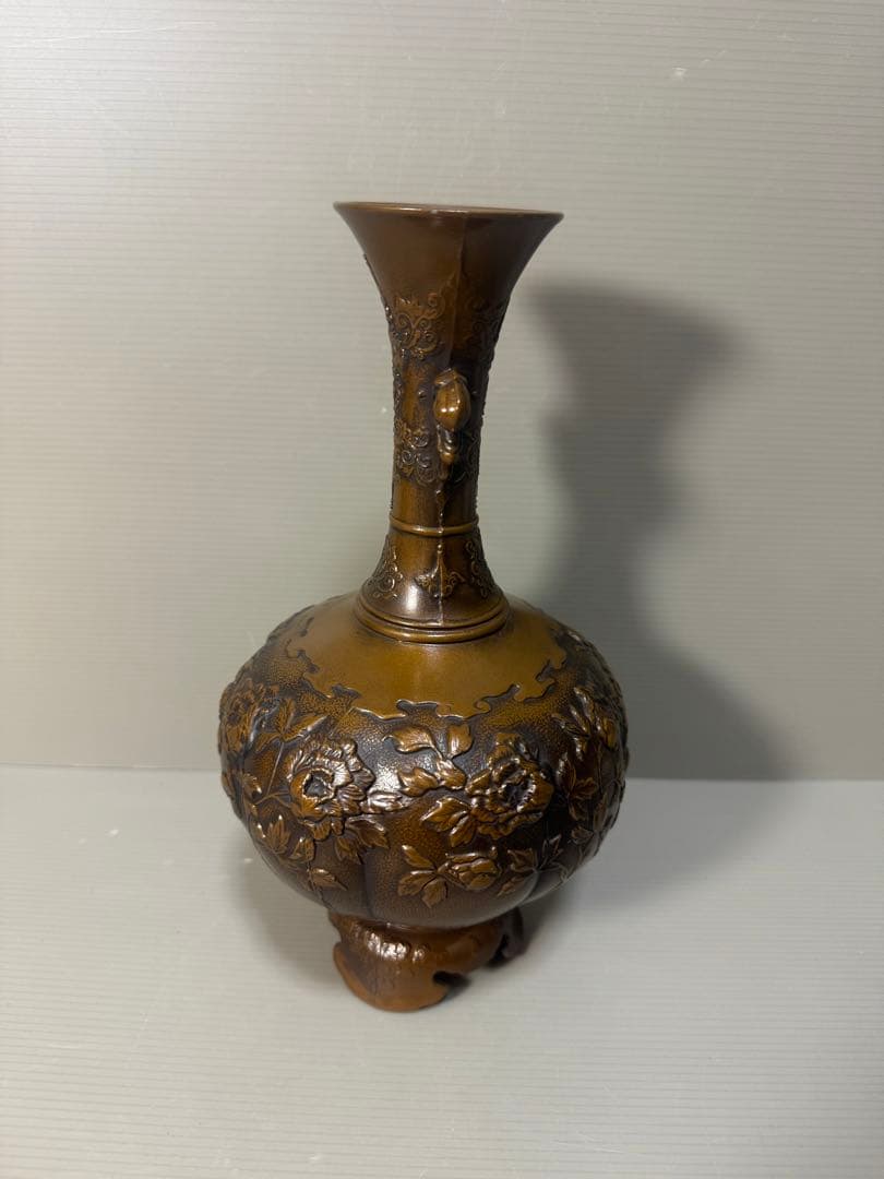 2307  高岡銅器★ 金工作家 村田宏　双耳花瓶