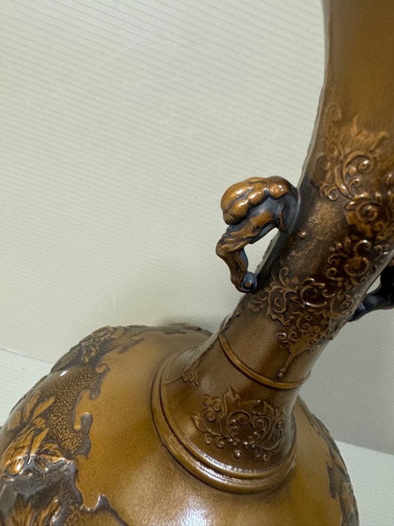 2307  高岡銅器★ 金工作家 村田宏　双耳花瓶