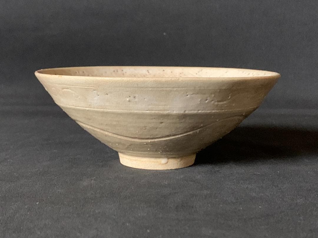 時代 古曽部焼 平茶碗 茶道具 時代木箱入 江戸後期 高槻 899