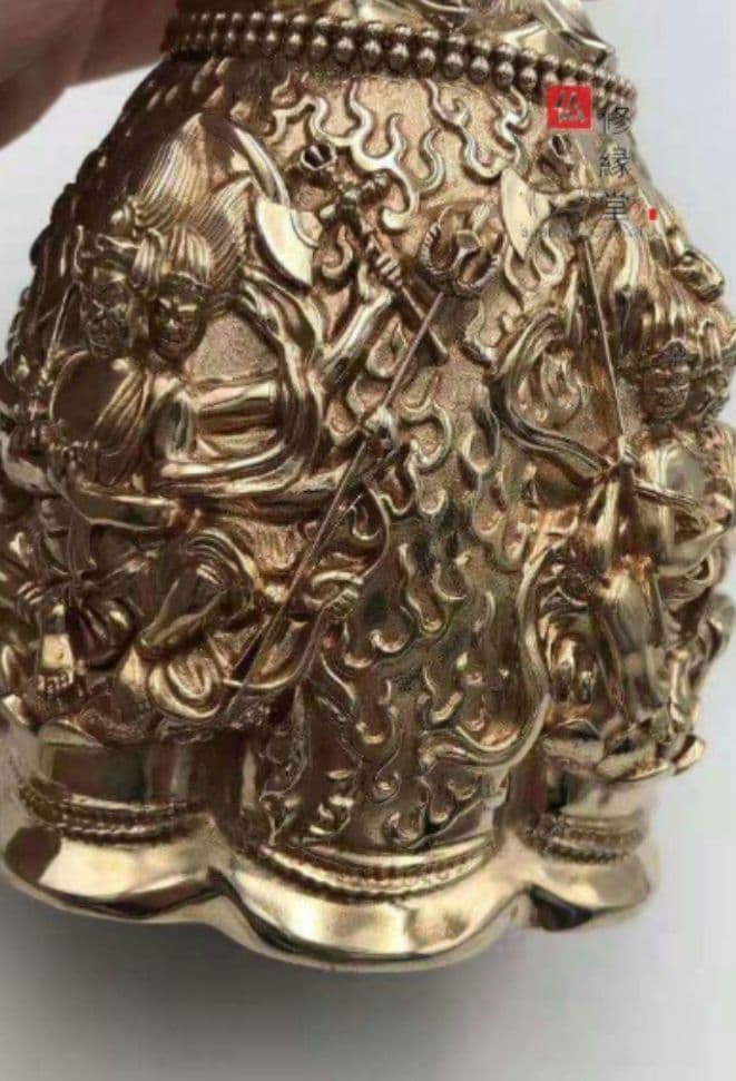 【修縁堂】密教法具 四大明王 法器 金剛鈴 鐘 真鍮製 26cm